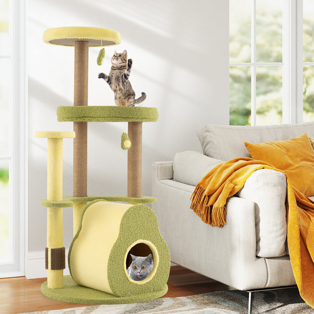Freestanding Multi-level Avocado Cat Tower
