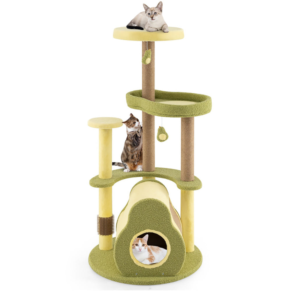 Freestanding Multi-level Avocado Cat Tower