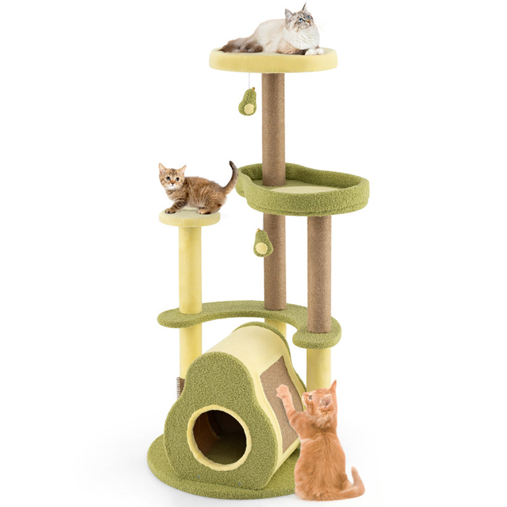 Freestanding Multi-level Avocado Cat Tower