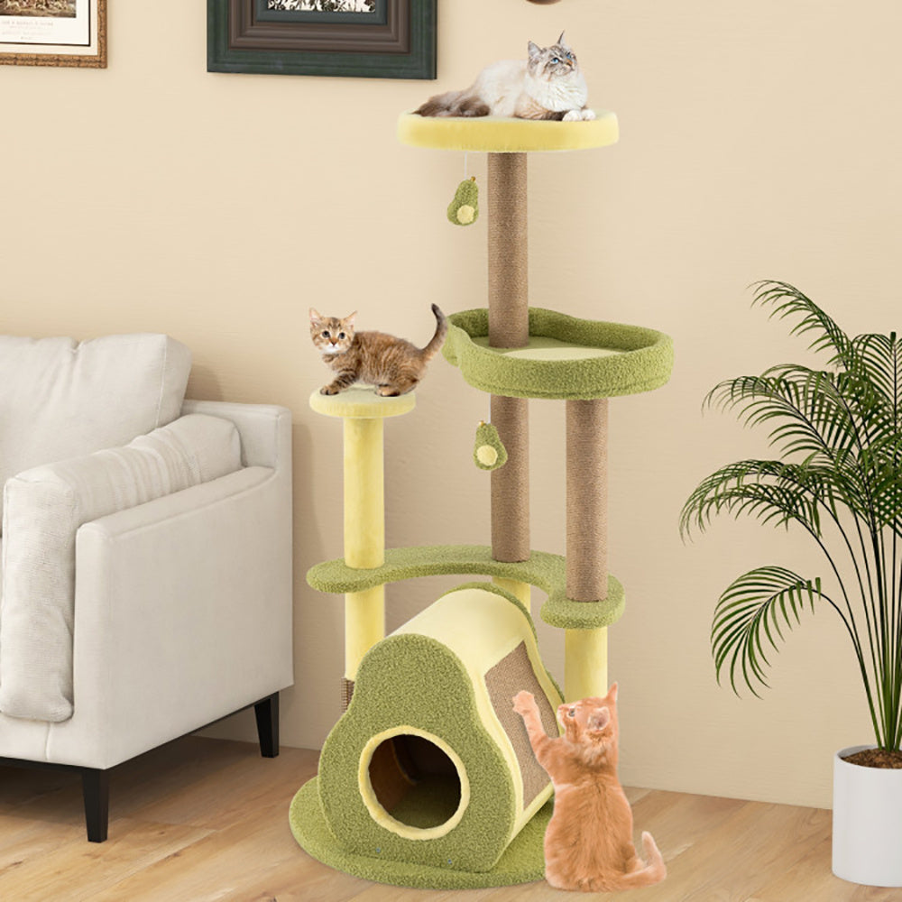 Freestanding Multi-level Avocado Cat Tower